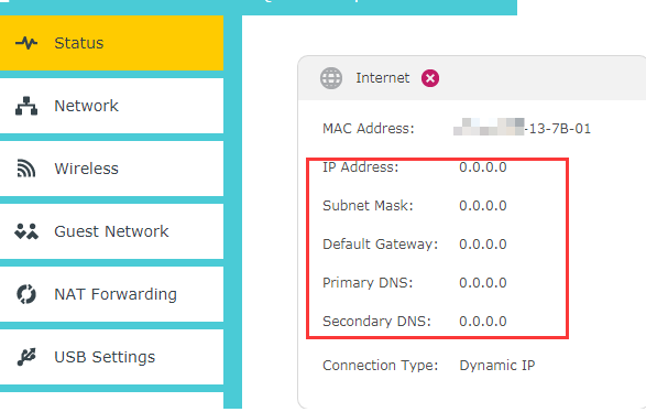 Status-Internet page.