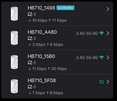 Page to show backhaul signal strength on Aginet App.
